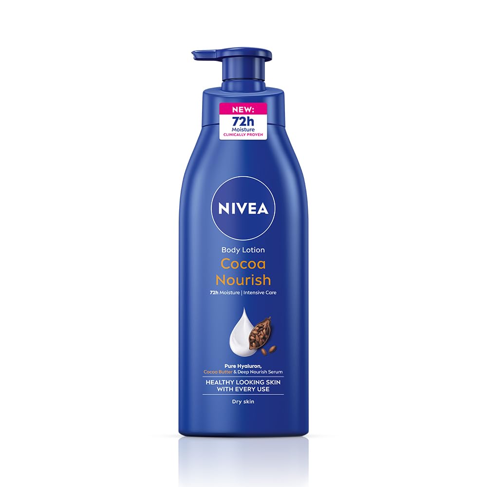 NIVEA Cocoa Nourish 400ml Body Lotion with Deep Moisture Serum| 72 H Moisturization | With Cocoa Butter & Coconut Oil | Non Greasy & Healthy Look