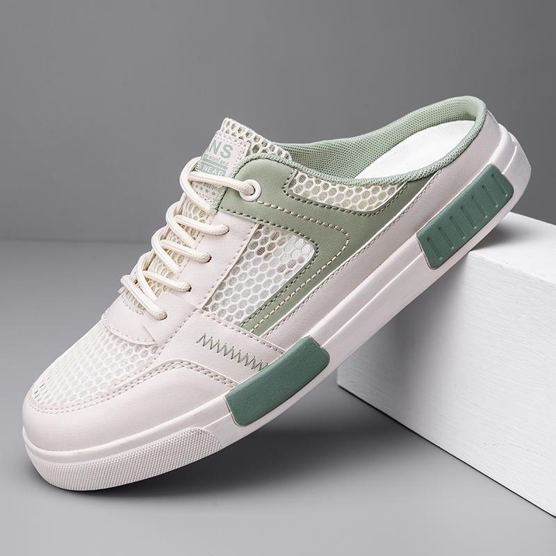 

Large size 47 men s shoes summer new mesh hollow breathable teenagers wear niche no heel bag head half slippers 47