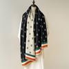 Scarf women's high-end sense versatile warm imitation cashmere shawl winter simple casual style letter business scarf dual-purpose