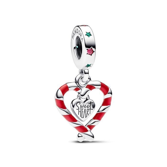 Charm pendentif - PANDORA - Noël - Argent sterling - Rouge - Femme