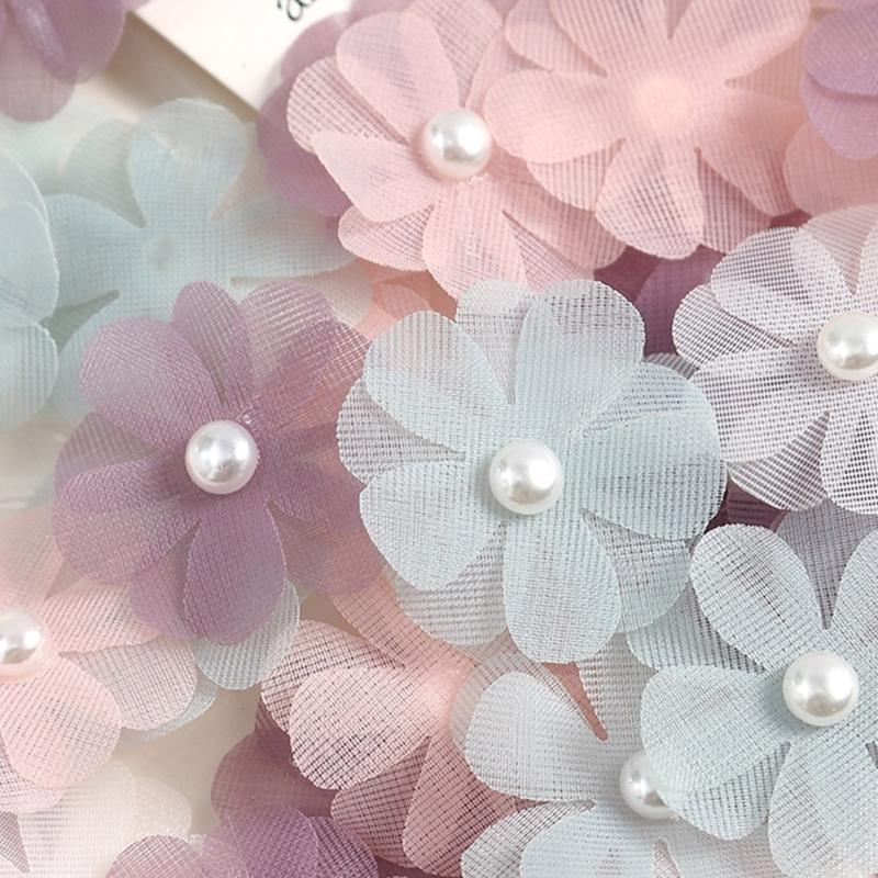 Set of 30 Sewing Flower Applique for Craft Fabric Flower Sewing Accessories for Home Decoration Clothing Wedding Dress
