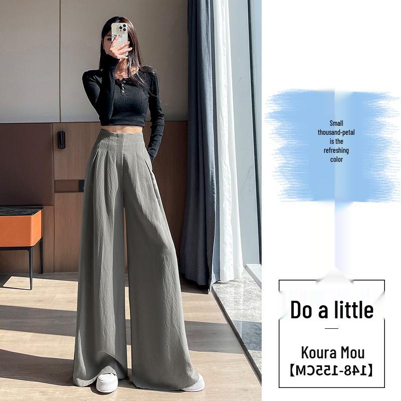 New Spring Women's High Waist Linen Wide-Leg Pants - Floor-Length Casual Yamamoto Style