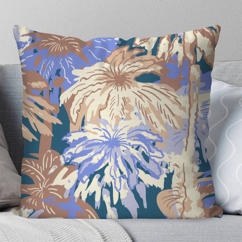 Tropical Flowers Retro Pillow Case Fashion Square Pillowcase Bedroom Sofa Room Ins Decoration Leisure