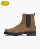 Firenze Atelier [Vibram] Center Cut Square Toe Suede Walker Sole Chelsea Boots 5706-Qs [Mid Brown]