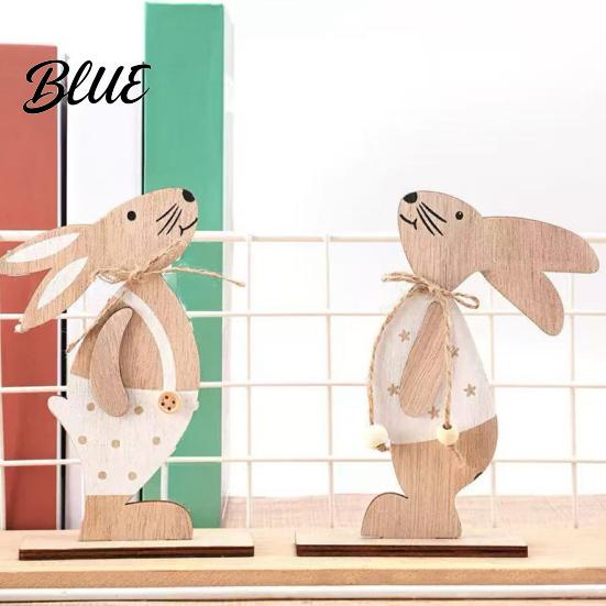 Rustic Rabbit Ornaments for Home Wooden Easter Bunny Table Sign Tiered Tray Centerpiece Farmhouse Vintage Indoor Tabletop Ornament Decoration