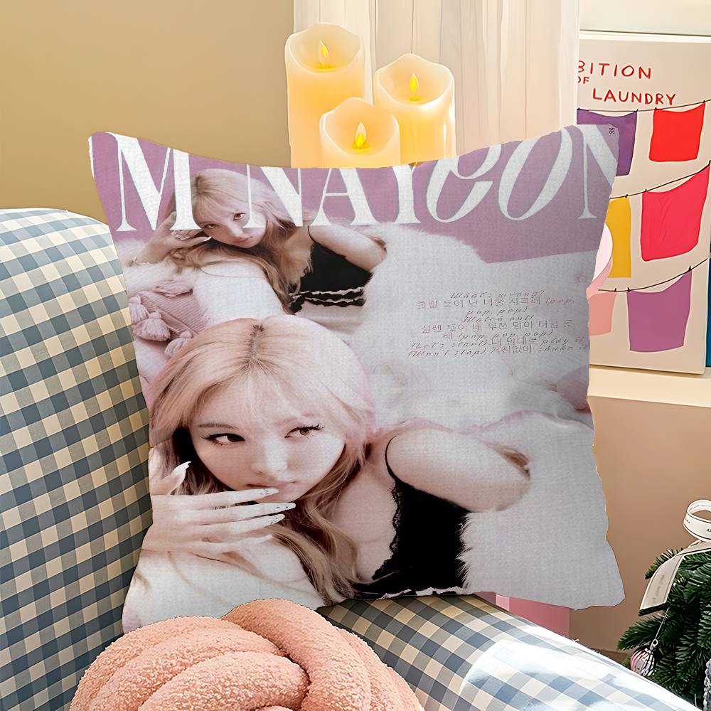 Kpop T-Twice Kudde Gåva Hemmakontor Dekoration Sovrum Soffa Bil Kuddfodral Fodral 45x45