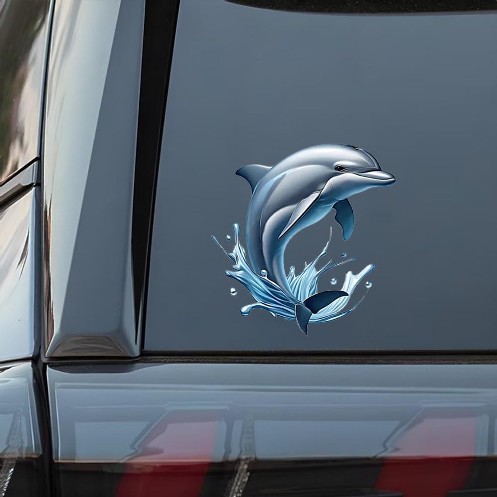 2PC Dolphin Splash Vinyl Decals Waterproof Stickers for Car Truck Bumper Motorcycle Laptop Wall Removable Durable A-87