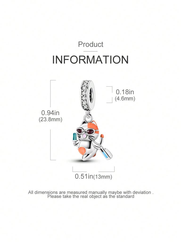 Charms Plata Cute Cat Maneki Neko Beads Charm Copper Plated Fit Charms Copperoriginal Bracelet For Jewelry Making Diy Charm