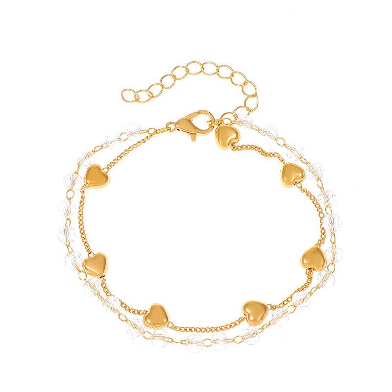 

Роскошный модный двойной браслет Love, прозрачный браслет для женщин, регулируемый браслет, романтическая свадебная вечеринка, ювелирный подарок