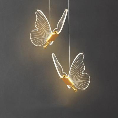 LED-Schmetterlings-Pendelleuchte, Acryl-Hängelampe, Kristall-Hängebeleuchtung, elegante leuchtende Verzierung für Schlafzimmer, Wohnzimmer