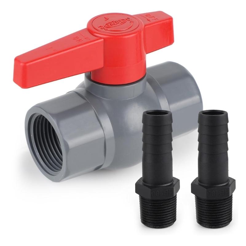 Bazénové ventily s vysokým prietokom so závitovým pripojením 32 mm a hadicovými nátrubkami 25 mm, vhodné pre systémy riadenia vody