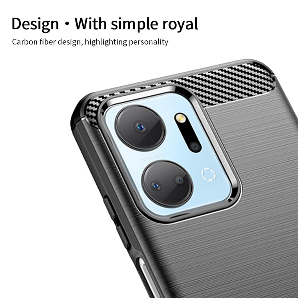 MOFI JK TPU Series-1 TPU Cover for Honor X7a 5G/Play 40 Plus 5G Carbon Fiber Brushed Phone Shell