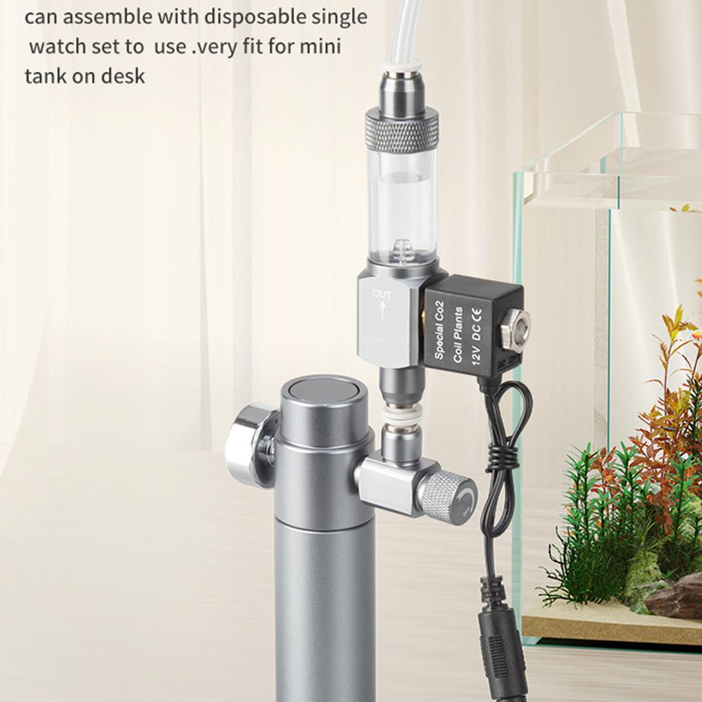 Precision Aquarium CO2 Pressure Regulator Solenoid Valve Quick Connect Bubble Meter Corrosion Resistant Design