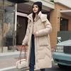Winter Down Coat Neck Protection Stand Collar Padded Hooded with Pockets Zipper Closure Parka Windproof Heat Retention Daily Cold Weather