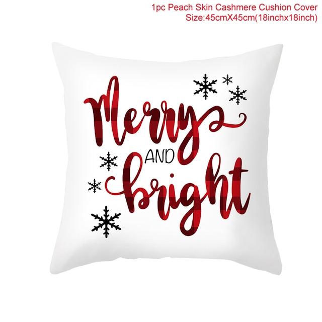 45cm Christmas Cushion Cover Navidad Merry Christmas Decorations For Home Xmas Noel Cristmas Ornaments New Year Gifts