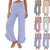 Womens Palazzo Pants Summer Casual Flowy Wide Leg Trousers Beach Travel Vacation Outfits