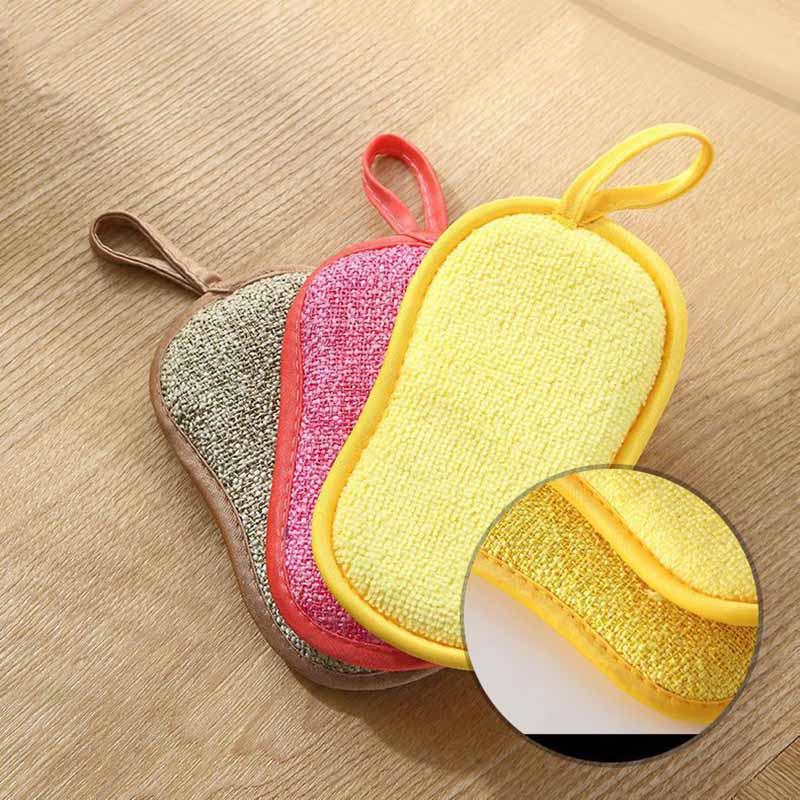 Kitchen Cleaning Sponge for Dish Non-Scratch Microfiber Sponge Scrubber Kitchen Home Cleaning Pot Pan Dish Washer Sponge