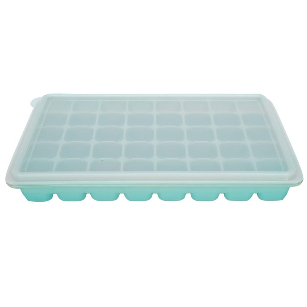 Ice Cubes Tray Molds Reusable 40 Cavity Silicone Ice Cubes Molds with Covers for Home KitchenVerdigris Color