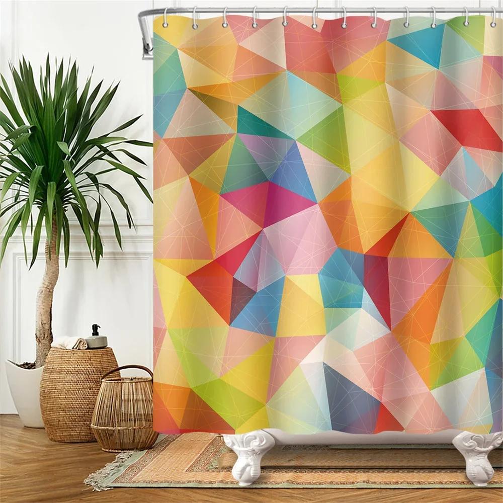 Vibrant Sunburst Print Water-resistant Shower Curtain with Bold Colors and Dynamic Design for Energetic Bathroom Decor