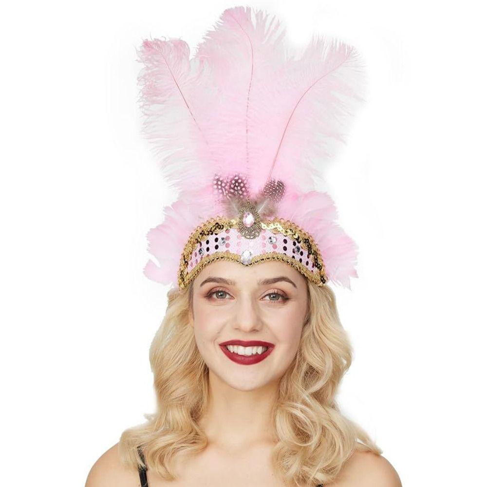 Elegant Colorful Feather Headpiece Vintage Stage Performance Hair Accessories Showgirl
