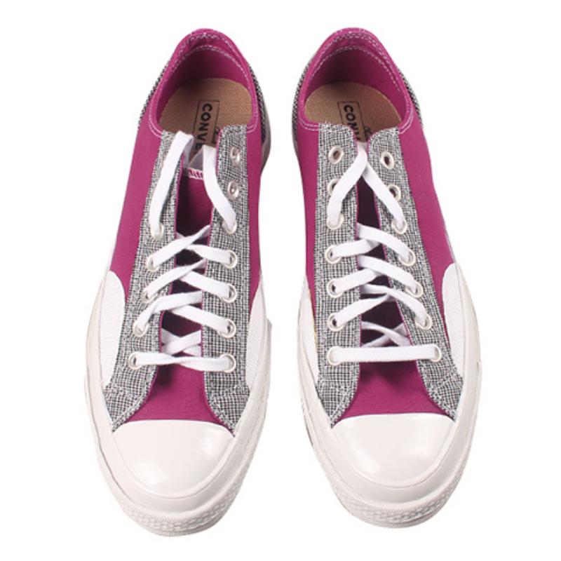 Converse 1970s Chuck Ox Cactus Retro Versatile Low-top Canvas Shoes Unisex Purple and White