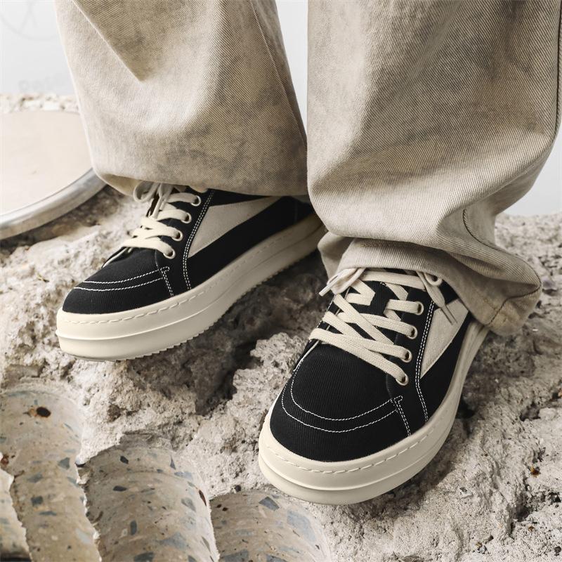 Spring New Shoes for Men Women Canvas Casual Platform Shoes Fashion Thick-soled Flat Skateboard Youth Cool Sneaker 36-46