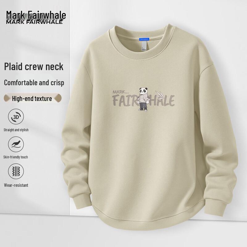 Mark Fairwhale Men's Panda Graphic Loose Fit Round Neck Sweatshirt