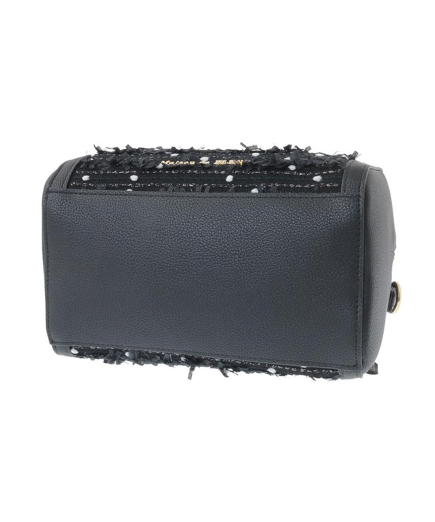 Maison de Fleur LINTON Tweed Mini Boston Ivory 2-Way Bag, Women's,