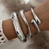 3 Styles Punk Women Bracelet Vintage Geometric Spring Bangles Metal Cuff Bangles  Girls Ladies