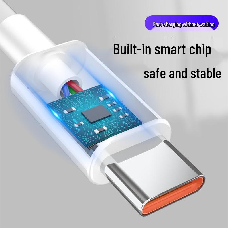 6A Fast Charge Type-C Data Cable, 120W Charger for Huawei, Xiaomi, Vivo Android Devices.