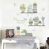 Garden Plant Bonsai Flower Butterfly Wall Stickers Home Decor Living Room Kitchen Pvc Wall Decals Diy Mural Art Decoration