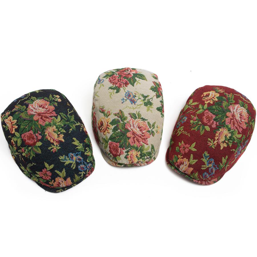 Women Bohemian Beret Fashion Print Flowers Female For Newsboy Cap Casual Vintage Men Visor Flat Hat Unisex Spring Autumn Berets