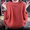 Autumn Winter Round Neck Mom Wear Loose Knit Pullover Sweater Middle Age Casual Outerwear Top