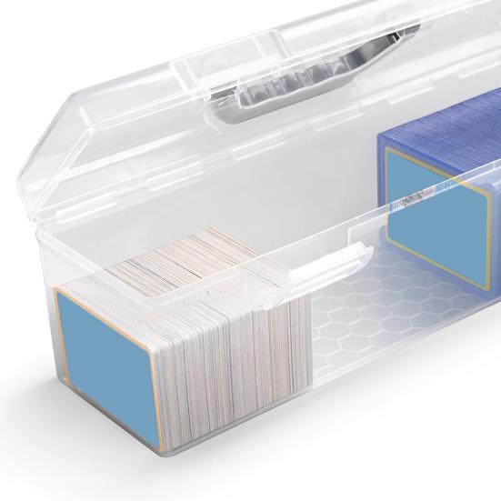 Průhledný úložný box na kaligrafické nástroje s protiskluzovou rukojetí, velká kapacita, prachotěsný, design se zámkem, zesílená přezka, kontejner na karty, hraní