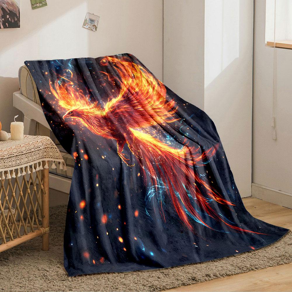 Fiery Phoenix Blanket for all seasons blanket lunch break throw gift