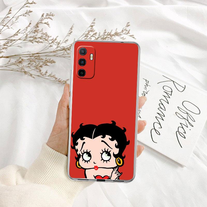 TR6 B-Bettys Art B-Boops Transparent Phone Case for Samsung Galaxy A04 A04S A14 A23 A34 A54 M23 M33 M52 M53