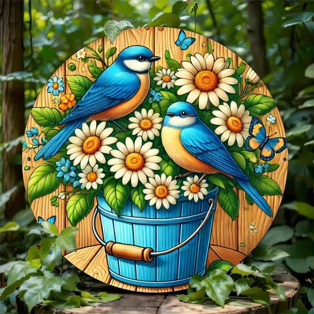 Vintage Floral Birds 3D Metal Wall Art Handmade Farmhouse Decor