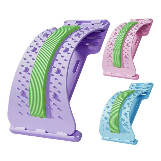 Back Stretcher Waist Trainer Adjustable Spine Decompressor Lower Back Pain Relief Massager Lumbar Back Cracker Board Stretching Device