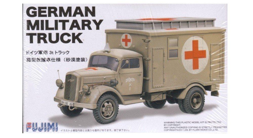 

Fujimi Model Военная серия Немецкий военный грузовик Модель скорой помощи Пустынный камуфляж 1/72 № 4 Коробчатый