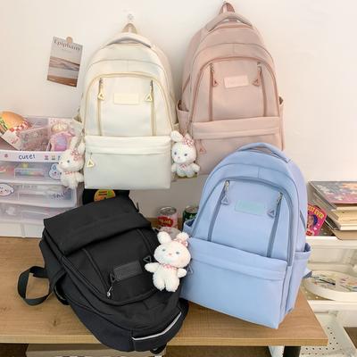 Small Fresh College Style Ins Vertical Zipper Model Labeled Student Schoolbag 2023 Large Capacity Junior High School Student Backpack
