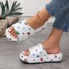 New one-word drag pattern versatile thick bottom heightening outer wear casual seaside vacation cool slippers women's tide