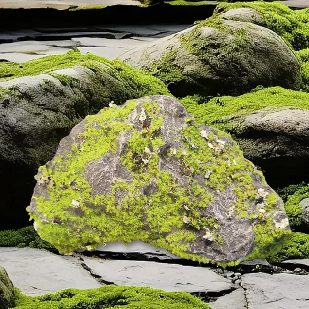 Green Moss Covered Stone Foam Fake Moss Decor Faux Stone for Fairy Garden Plant