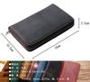 HIMHERCOM Pencil Zipper Pencil Case with Fixed Small Item Large Fountain Pen Retro Fountain Pen Genuine Pencil High School Pen Unisex Case, Leather,