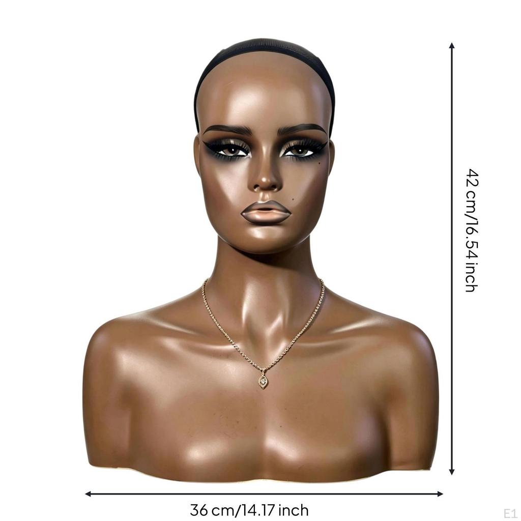 PVC Schaufensterkopf Torso Schwarze Netzmütze Weibliche Büste Geformter Hals