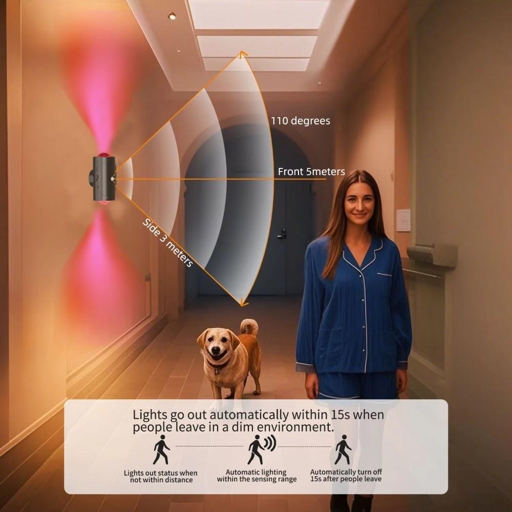 Dimmable Wall Lamp Rechargeable RGB Gradient Ambient Light Smart Magnetic Step Lamp  Bedroom