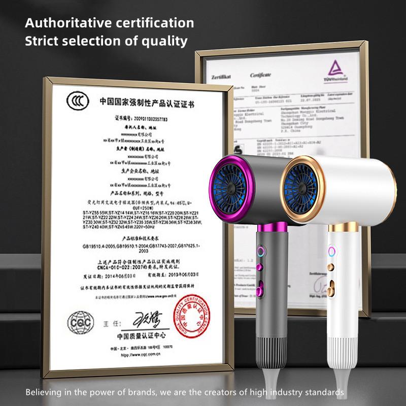 Popular High Speed Hair Dryer Cold and Hot Air Silent Blue Light Negative Ion Home Hair Salon High Power Hair Dryer