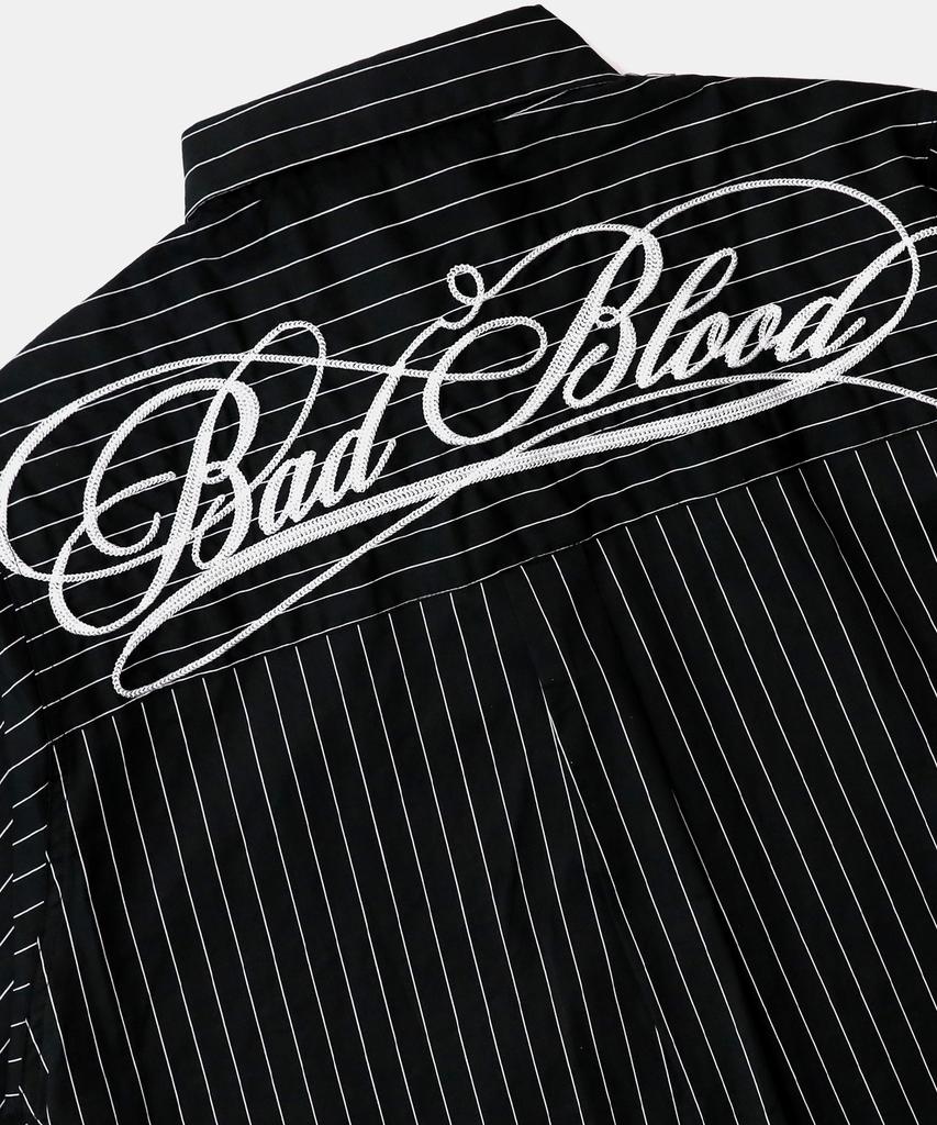 BADBLOOD Dark Classic Short Sleeve Shirt - Black/Stripes
