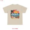 Beach Lovers Is My Happy Place Heavy Cotton T Shirt Summer Vibes Vintage Washed Casual Breathable Top For Everyday Wear