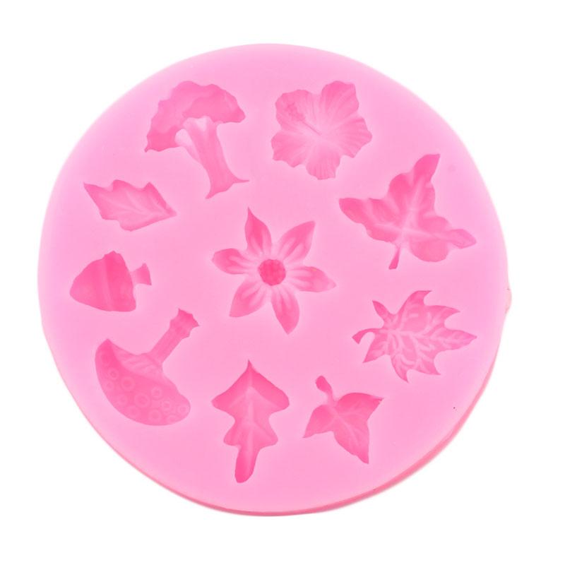 Flower Leaves Silicone Moulds DIY Cupcake Topper Fondant Moulds Candy Chocolate Gumpaste Mould Cake Decorating Tools Clay Moulds