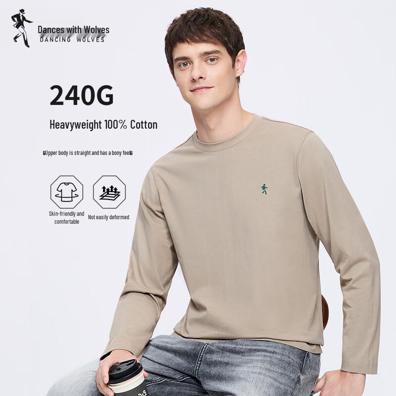 Men s Heavy Cotton Long Sleeve Round Neck T-Shirt 54
